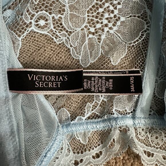Victoria’s Secret Very Sexy Lace Push-Up Longline Bustier 34A Blue Corset - Picture 4 of 9